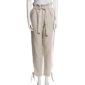 Reformation Beige Paperbag Waist Pants